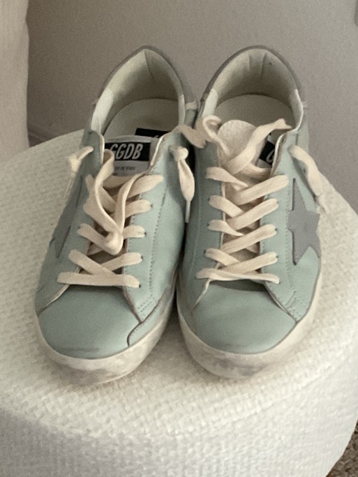 Golden Goose Mint Green Low-Top Sneakers With Cream Laces